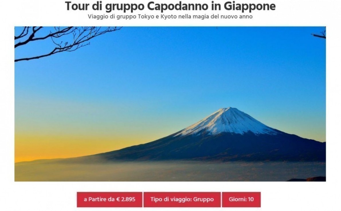 tour di gruppo Capodanno Giappone