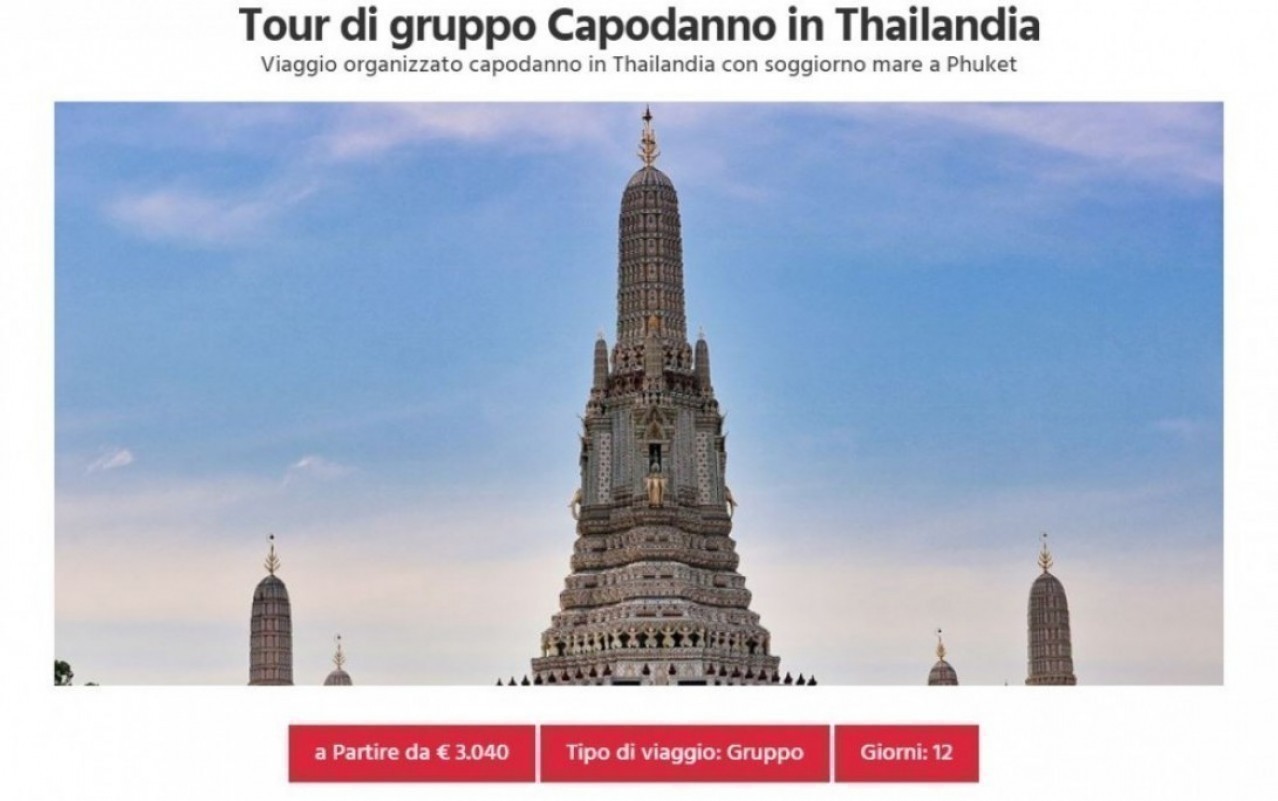 tour di gruppo Thailandia Capodanno Phuket