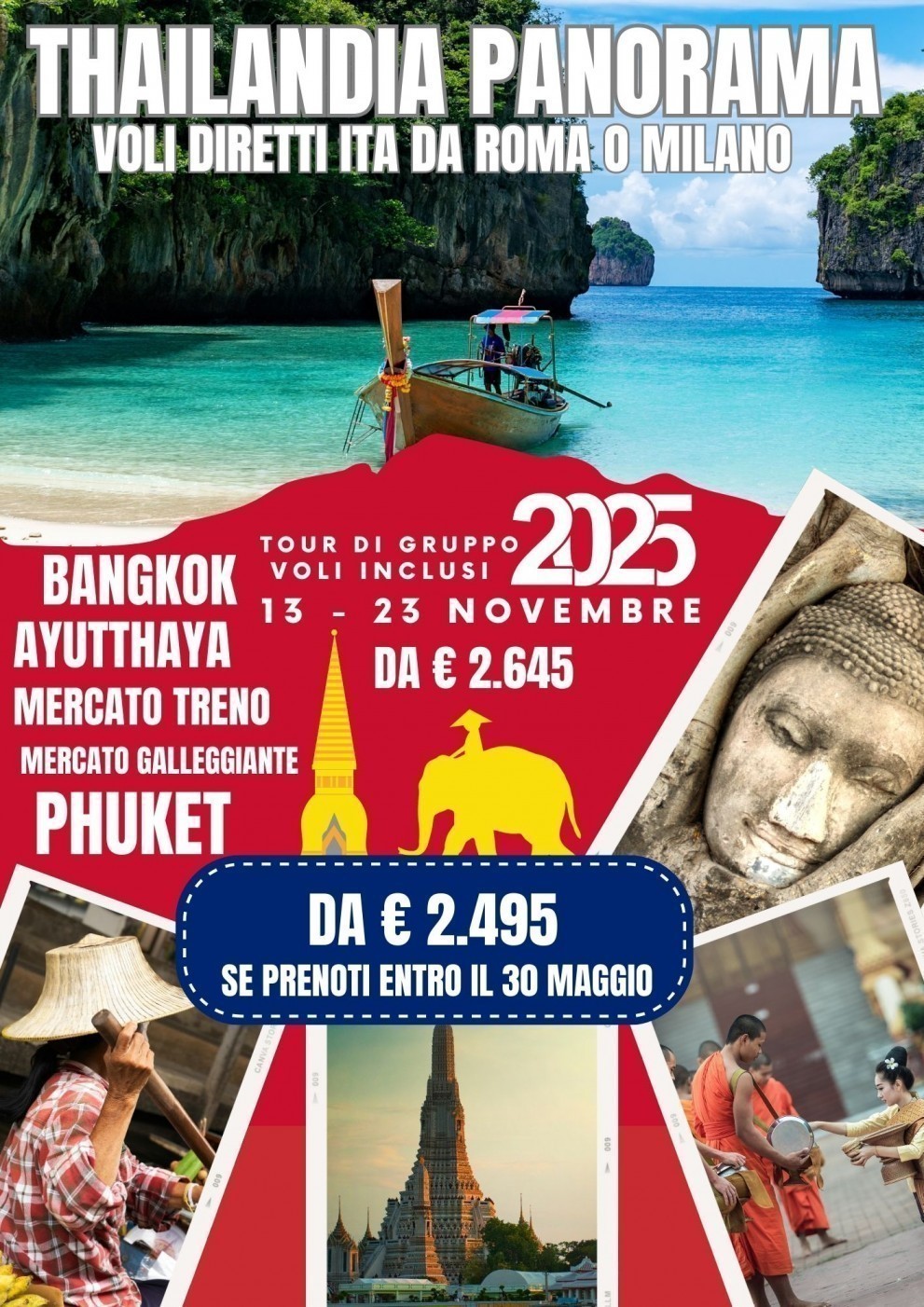 offerte tour gruppo Thailandia voli diretti